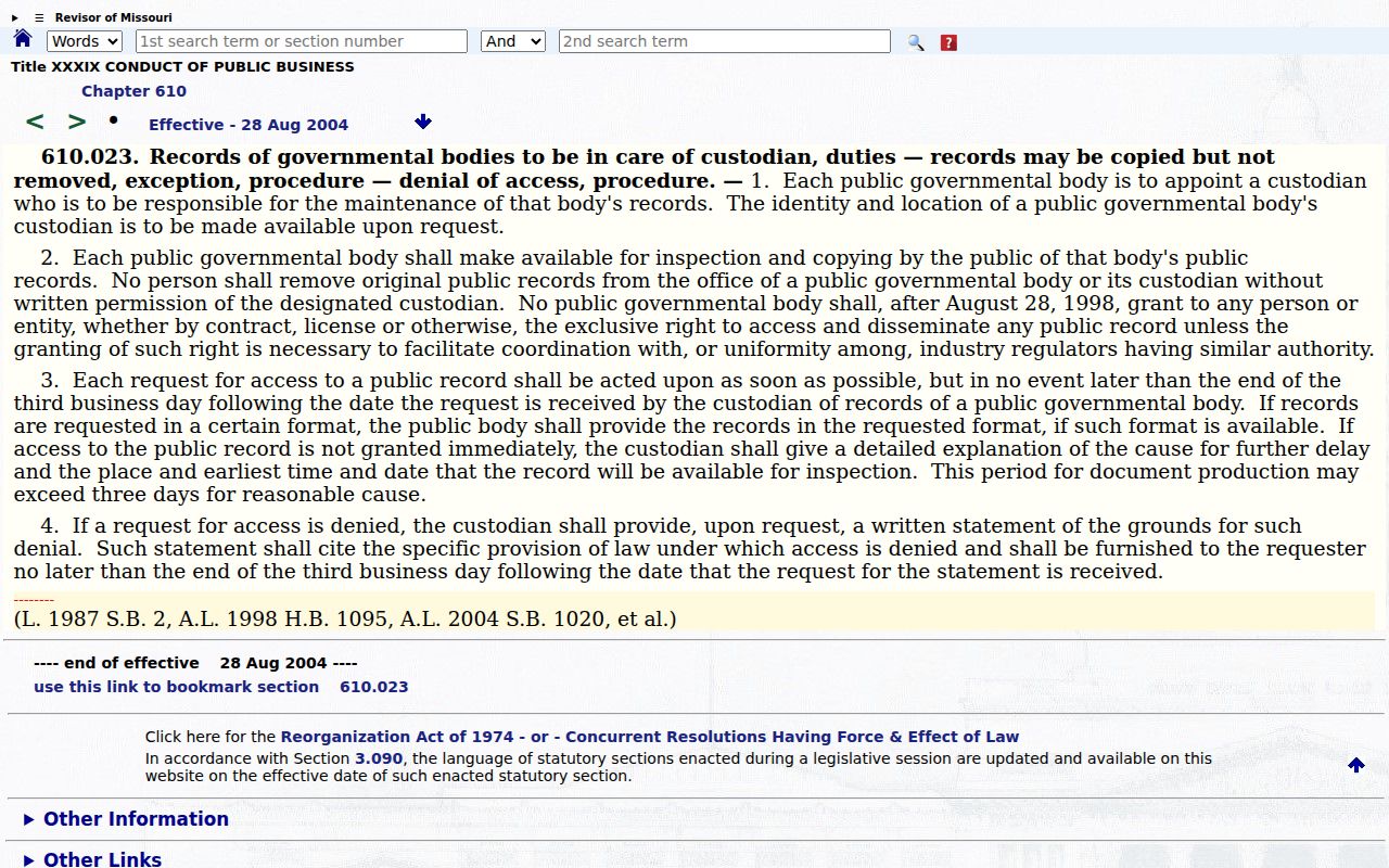 Bollinger County civil docket public-access statute