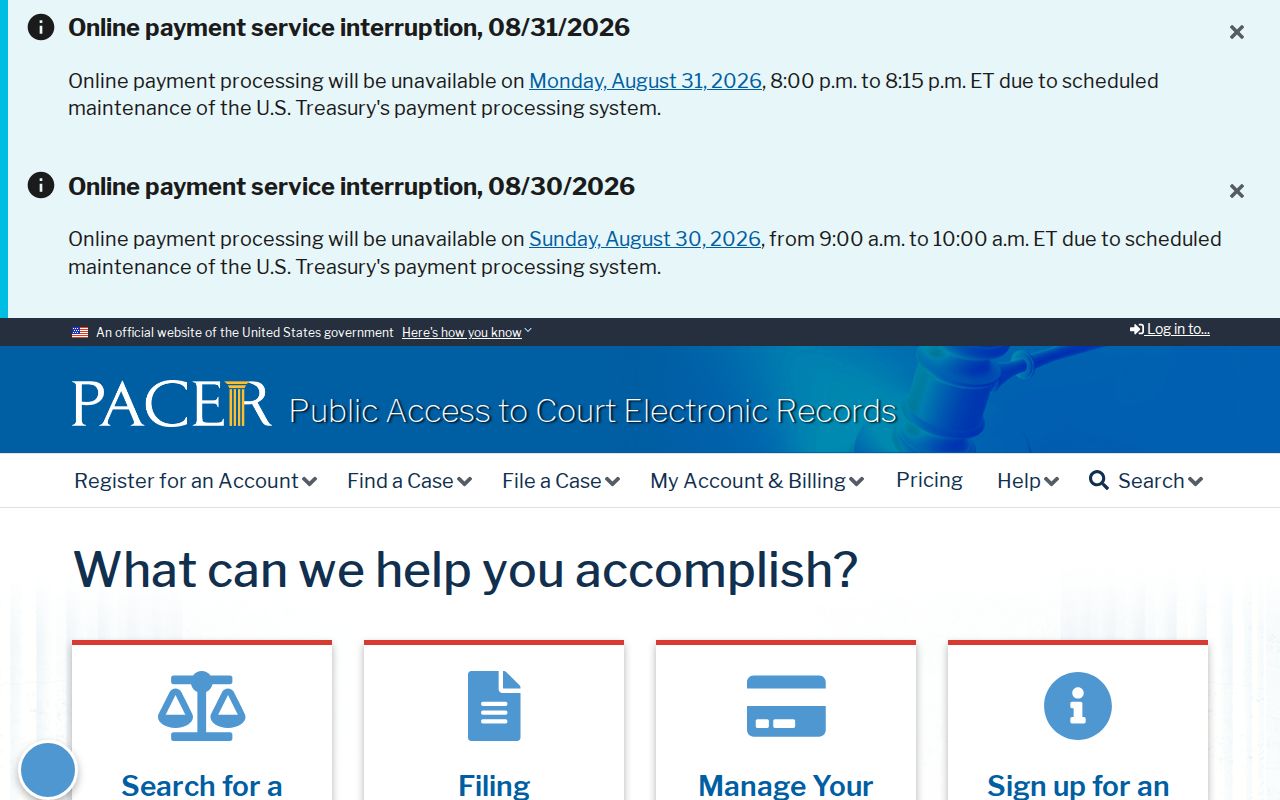 Bollinger County court records PACER public records portal