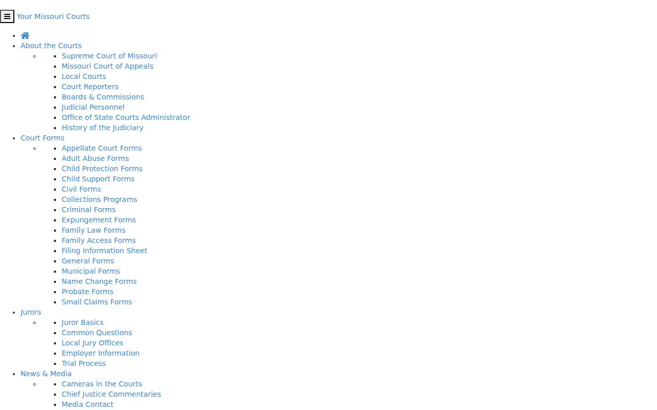 Marble Hill court docket image showing the official Bollinger County court locator
