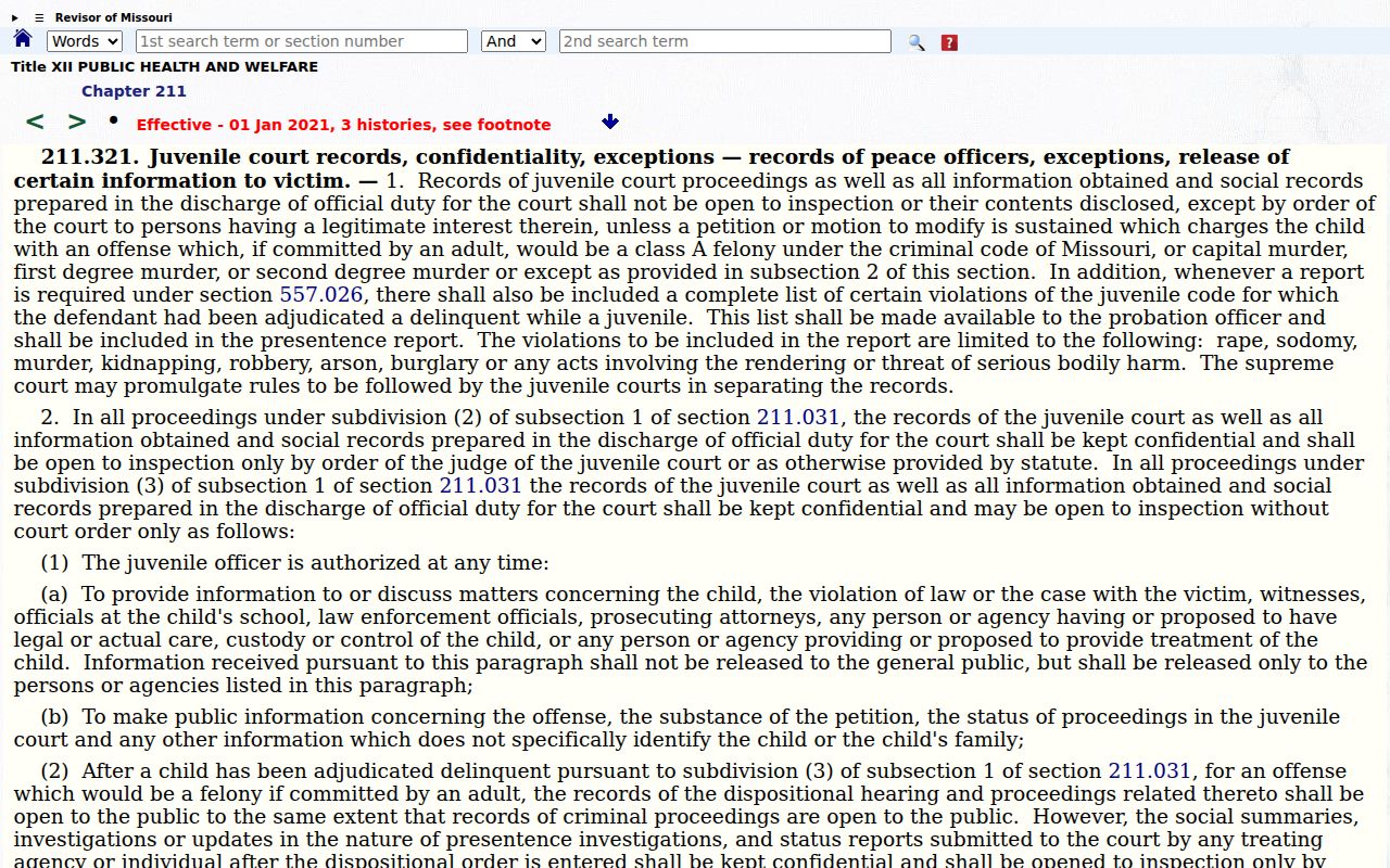 Sedgewickville court docket juvenile record access rule